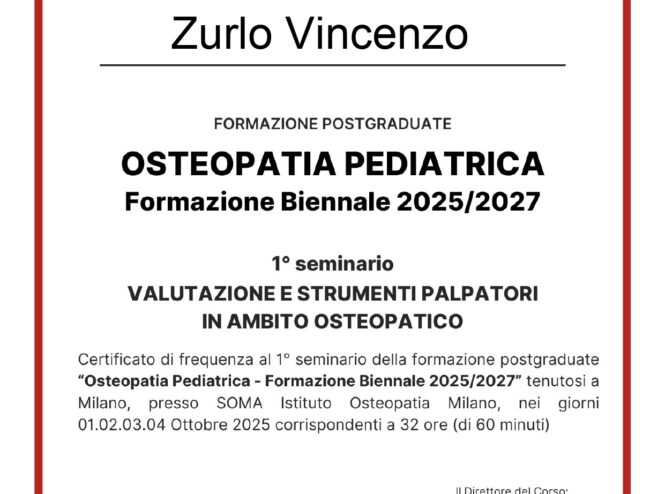Attestato di partecipazione 1° seminario
