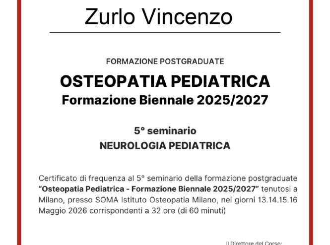 Attestato di partecipazione 5°